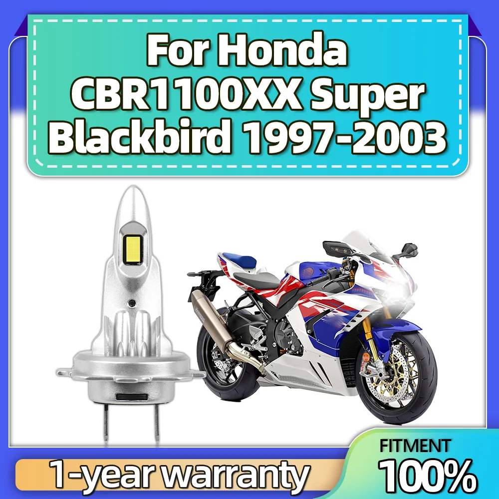 

H7 LED Headlight Light Bulbs White 6000K Motorcycle LED Bulbs For Honda CBR1100XX Super Blackbird 1997 1998 1999 2000 2001-2003