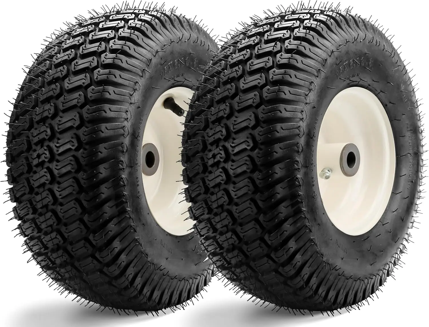 

2-Piece 15x6.00-6 Lawn Mower Tires & Wheels with Alloy Steel, Centered Hub for Riding Mowers and Tractors