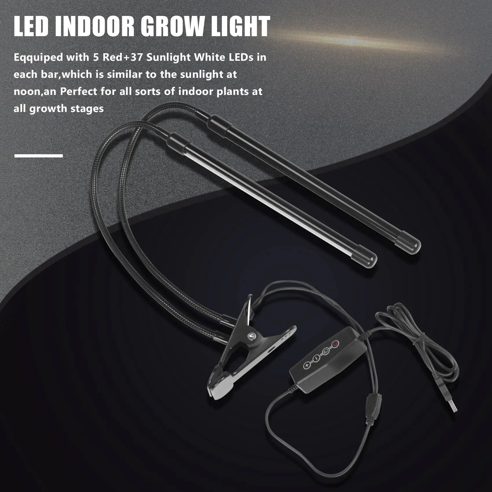 หลอดไฟ LED Grow ภายในอาคารแบบ USB โคมไฟไฟโตเต็มสเปกตรัม40W สีขาวแสงแดดสำหรับพืชบ้านไฮโดรโปนิกส์ Grow กล่อง