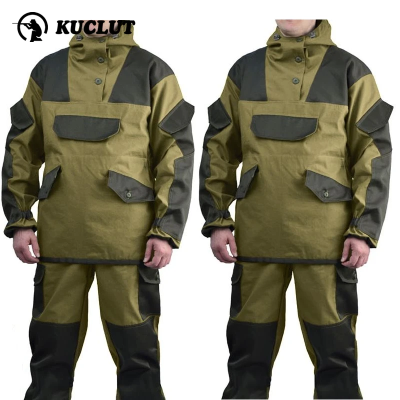 Rosyjski GORKA-4 siły specjalne Camo zestaw taktyczny mężczyźni odzież na sweter + spodnie garnitur CS Gear polowanie szkolenie ubrania bojowe