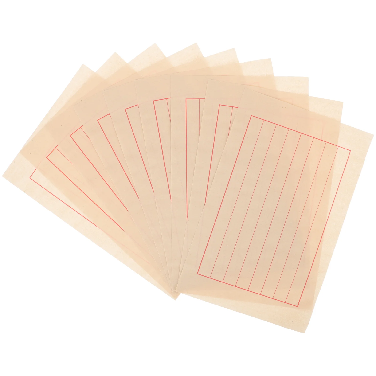 50 Sheets Rice Paper Calligraphy with Lines Writing Printmaking Painting Stationery for Practice Handwriting