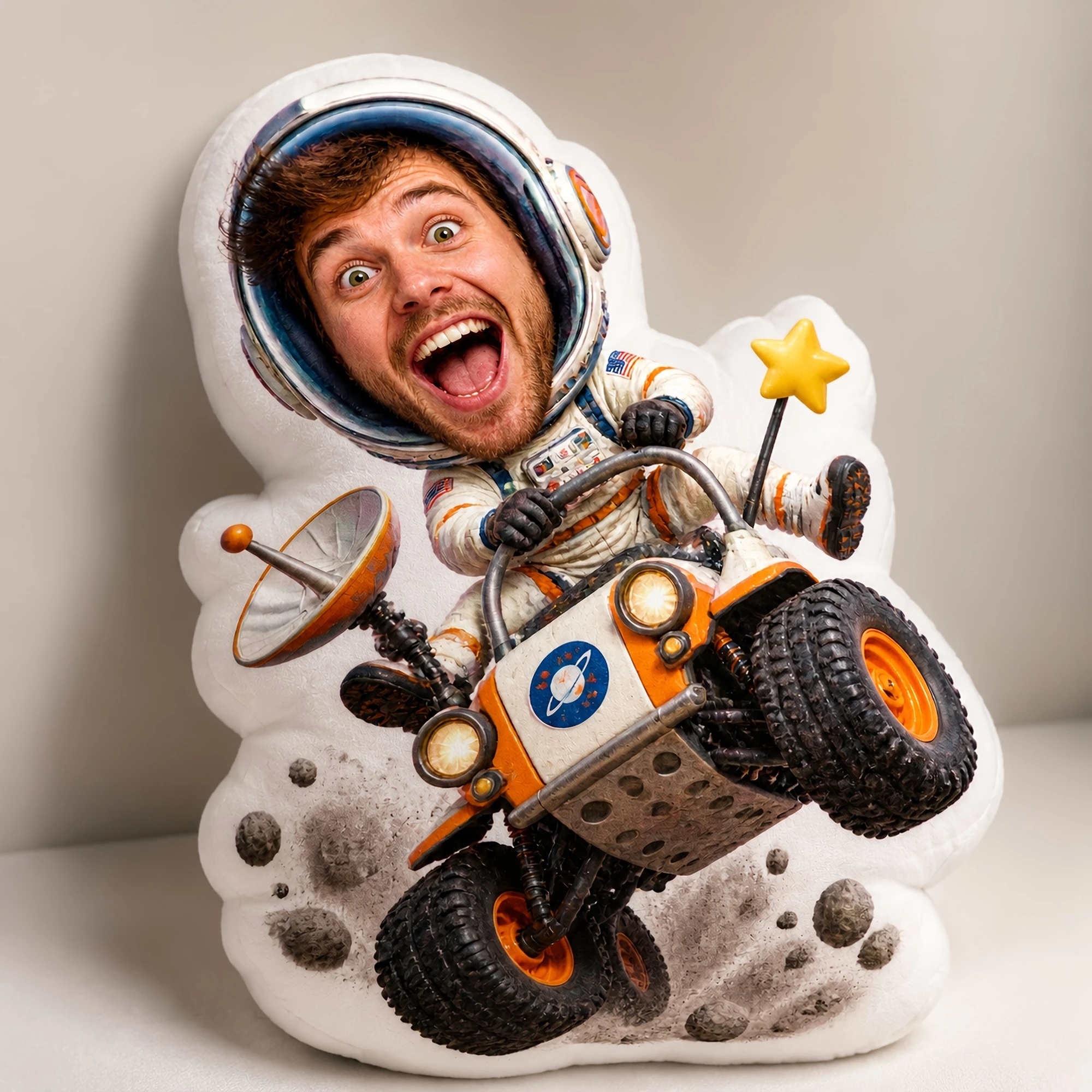 1pc [2D Flat] Custom Double-Sided Printed Funny Irregular Shaped Throw Pillow, Personalized Astronaut Design Cushion for Space-T