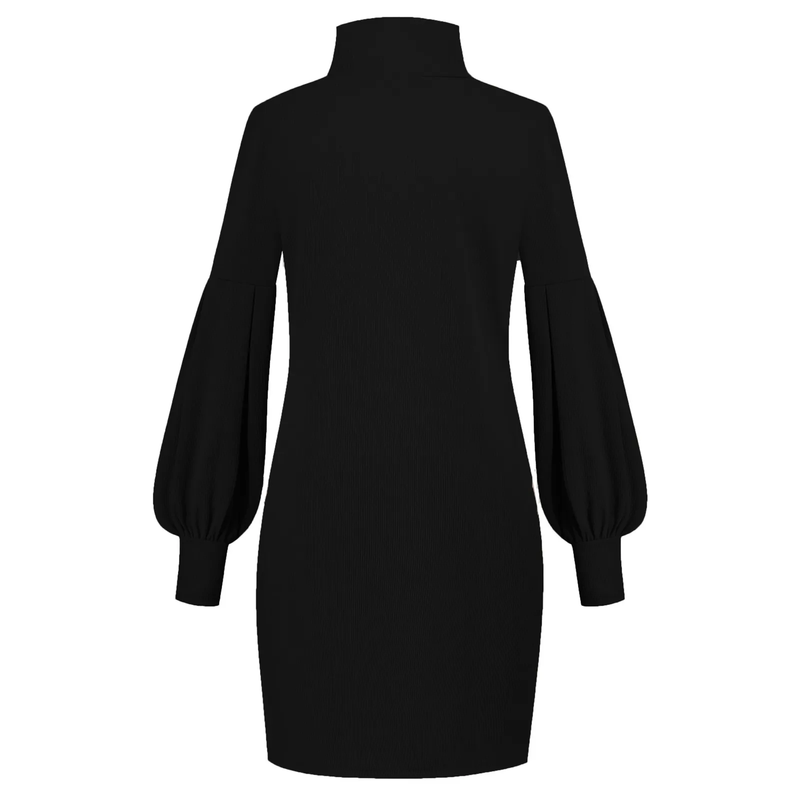 Robe pull au genou pour femme, manches longues, col roulé, chaud et décontracté, hiver et automne