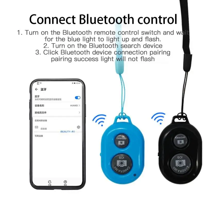 Mini Camera bluetooth-compatible Remote Controller Photo Shutter Release Button Phone Selfie For IOS/Android Smartphones