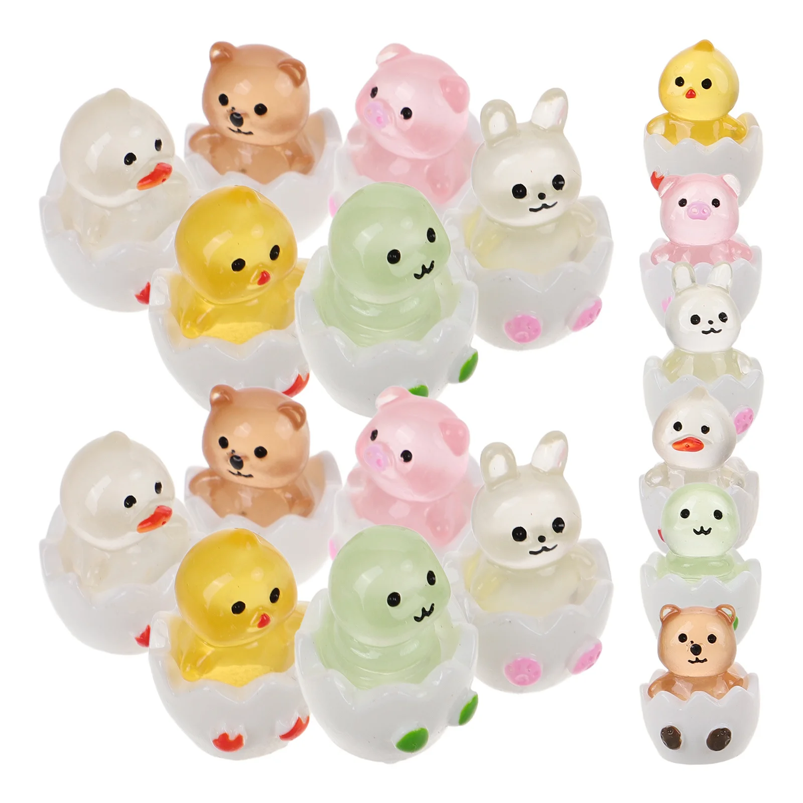

18pcs Luminous Resin In The Dark Cute Baby Desktop Decor Micro Landscape Ornament Tiny Statues For Indoor Outdoor