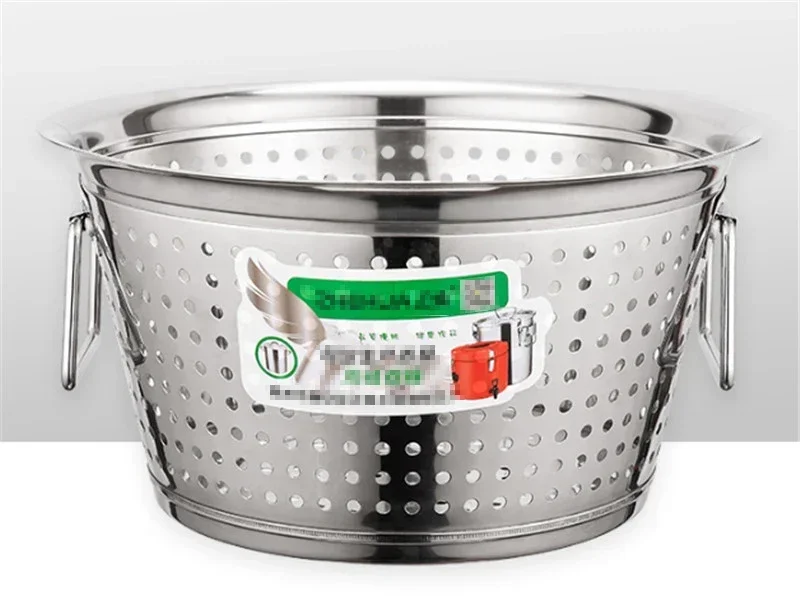 Stainless steel filter mesh bucket hole barrel drain basin food rice fruit basket large capacity Make wine brew beer strainer