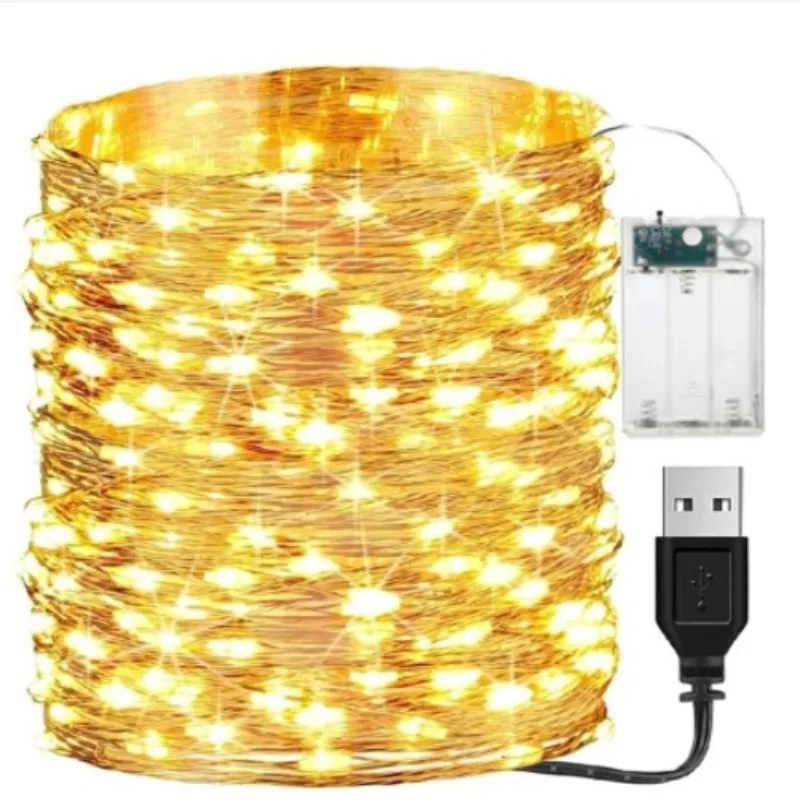 120/10M LED String Lights USB/Battery Powered Copper Wire Garland Fairy Lighting Strings Christmas Light Wedding Party Decors