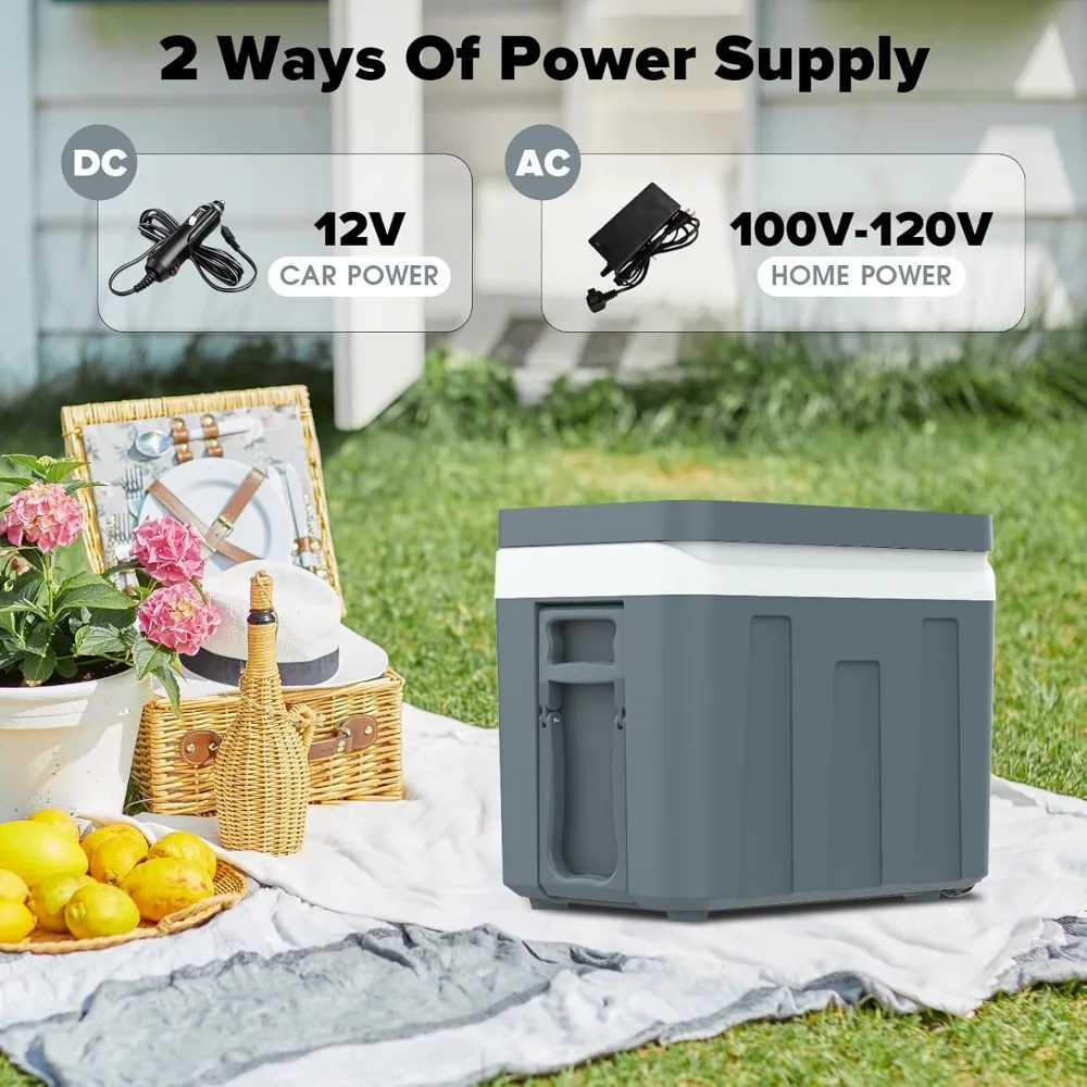 مبرد كهربائي محمول 12 فولت 48 كيو تي/45 لتر مع عجلات ومقبض، مثالي للسفر والتخييم #6
