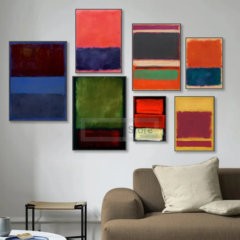 Abstract Wall Art Mark Rothko Style Wall Expression Art Posters and Prints Canvas Painting Pictures Home Room Modern Decor Gift