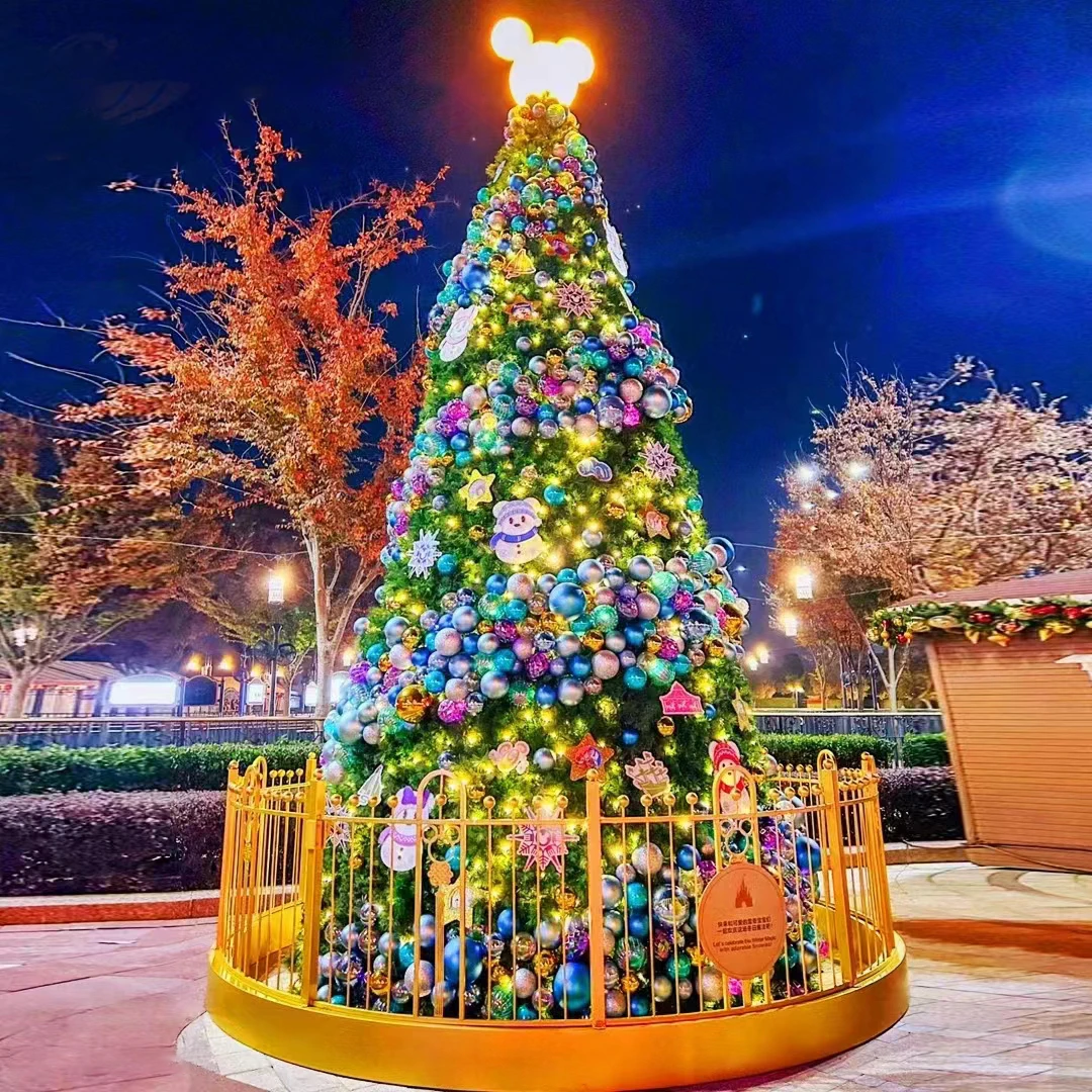 he-Wholesale Outdoor Giant 10 Meters 6 Meter 12m Gold Artificial Christmas Tree With Lights and Decoration！