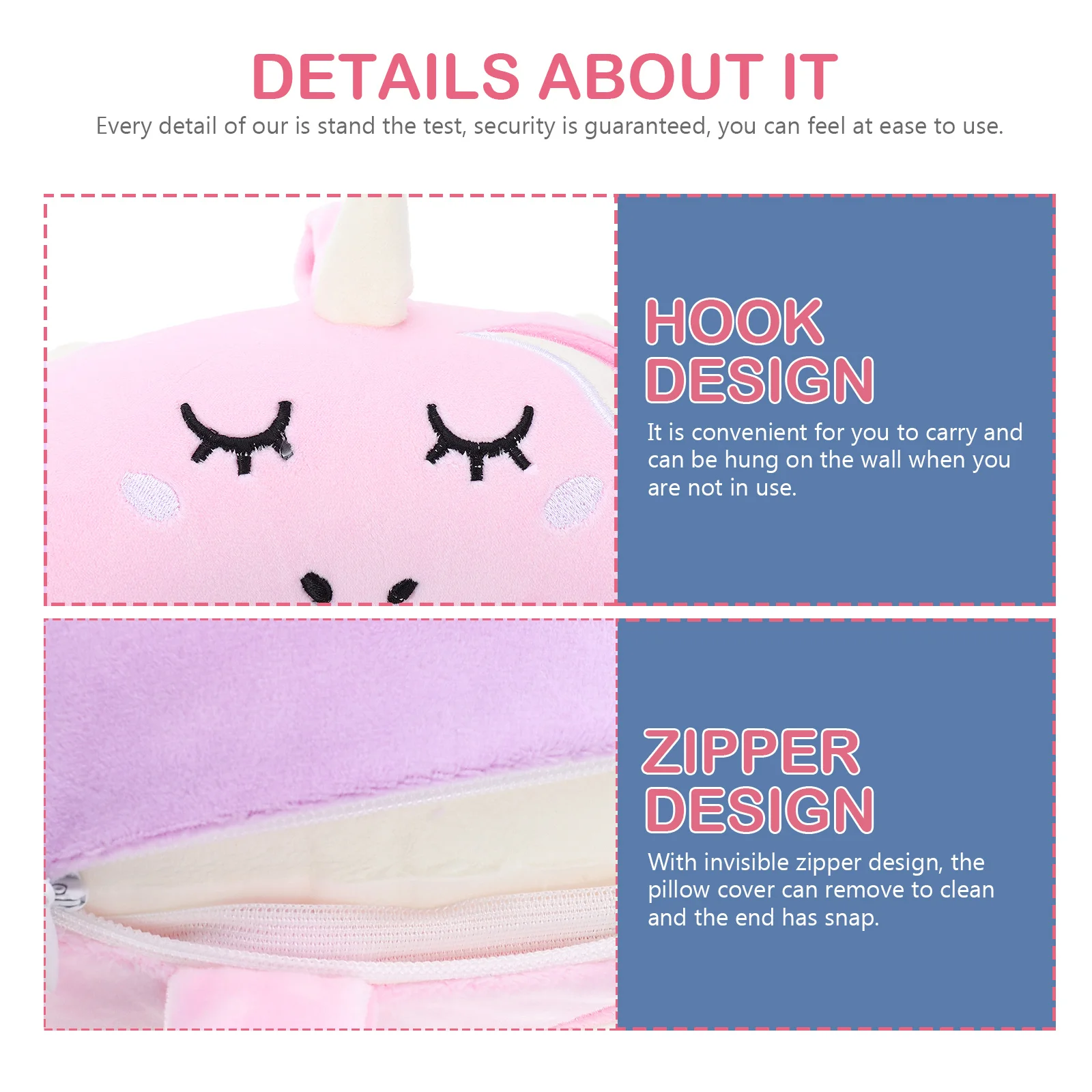 

Unicorn U-shaped Soft Pink Slow Rebound Memory Foam Car Airplane Neck Pillow Neck Pillows Office Car Airplane pillows