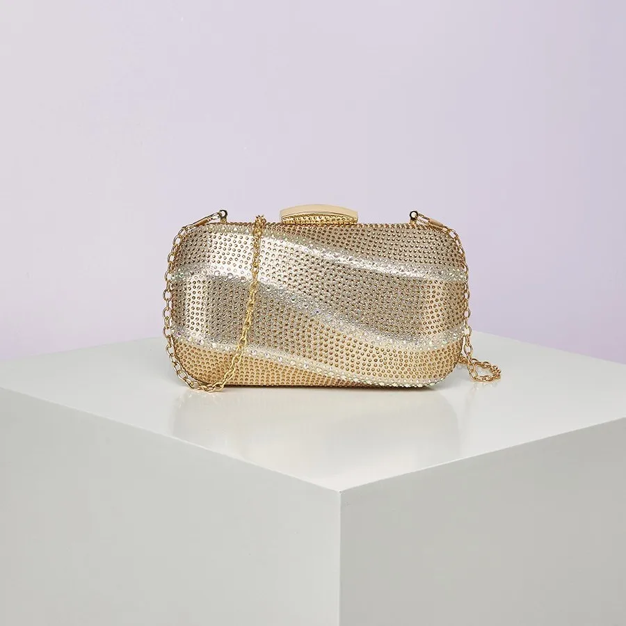 

New Fashionable Diamond Embedded Clutch Bag Evening Bag Small Fragrance Style Lady Bag Luxury Handbag for Women