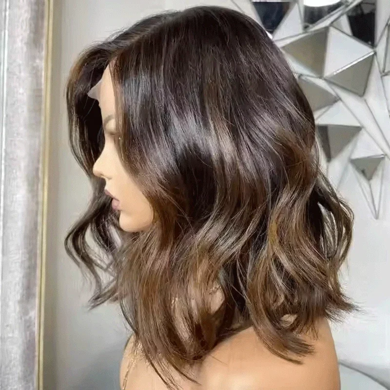 

Бесшовный парик из натуральных еврейских волос омбре блонд, 26 дюймов, длинные волны, 5x5 шелковая основа, HD кружево, европейские волосы, с эффектом натуральной линии роста волос, без клея