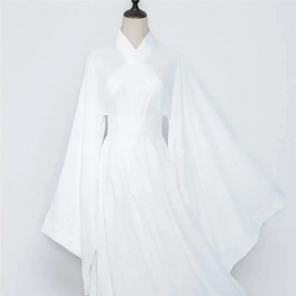 Vêtements traditionnels chinois Hanfu pour femmes et hommes, hauts blancs et noirs, jupe, sous-vêtements