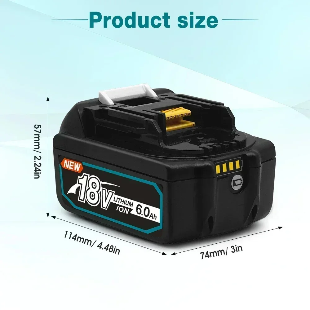 100% Original Makita 8Ah/6Ah/5Ah para batería Makita 18V BL1830B BL1850B BL1850 BL1840 BL1860 BL1815 batería de litio de repuesto