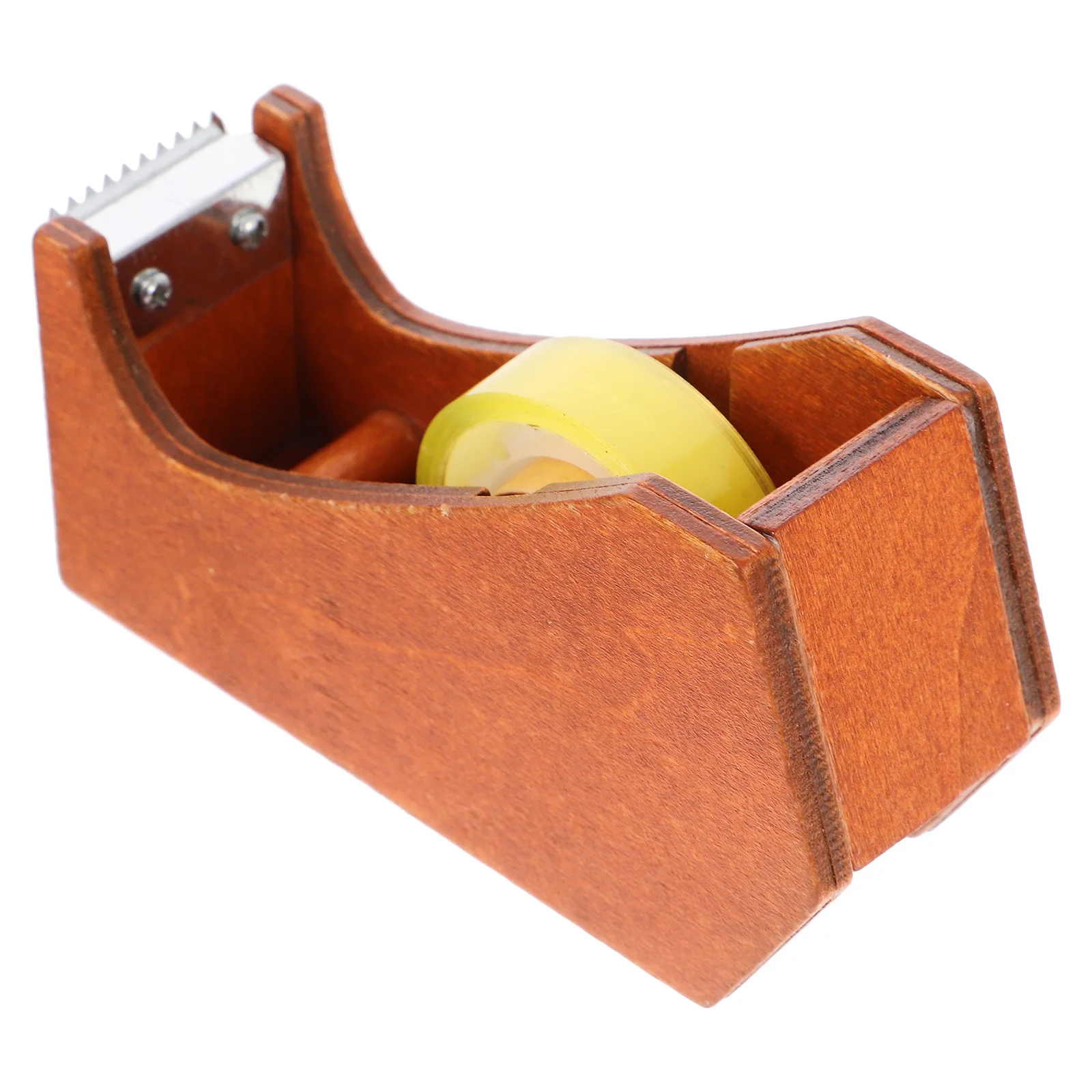 Creative Animal Tape Dispenser Wooden Body Desktop Utility for Office School Projects Efficient Tape Cutting Storage Solution