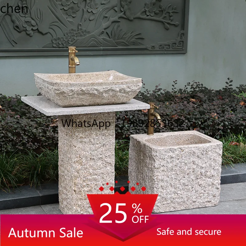 

natural stone outdoor washbasin courtyard sink basin column stone washbasin garden