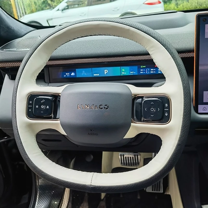 

Для LYNK & CO 900 DIY индивидуальный замшевый чехол на руль, сшитый вручную, специальный чехол на ручку автомобиля