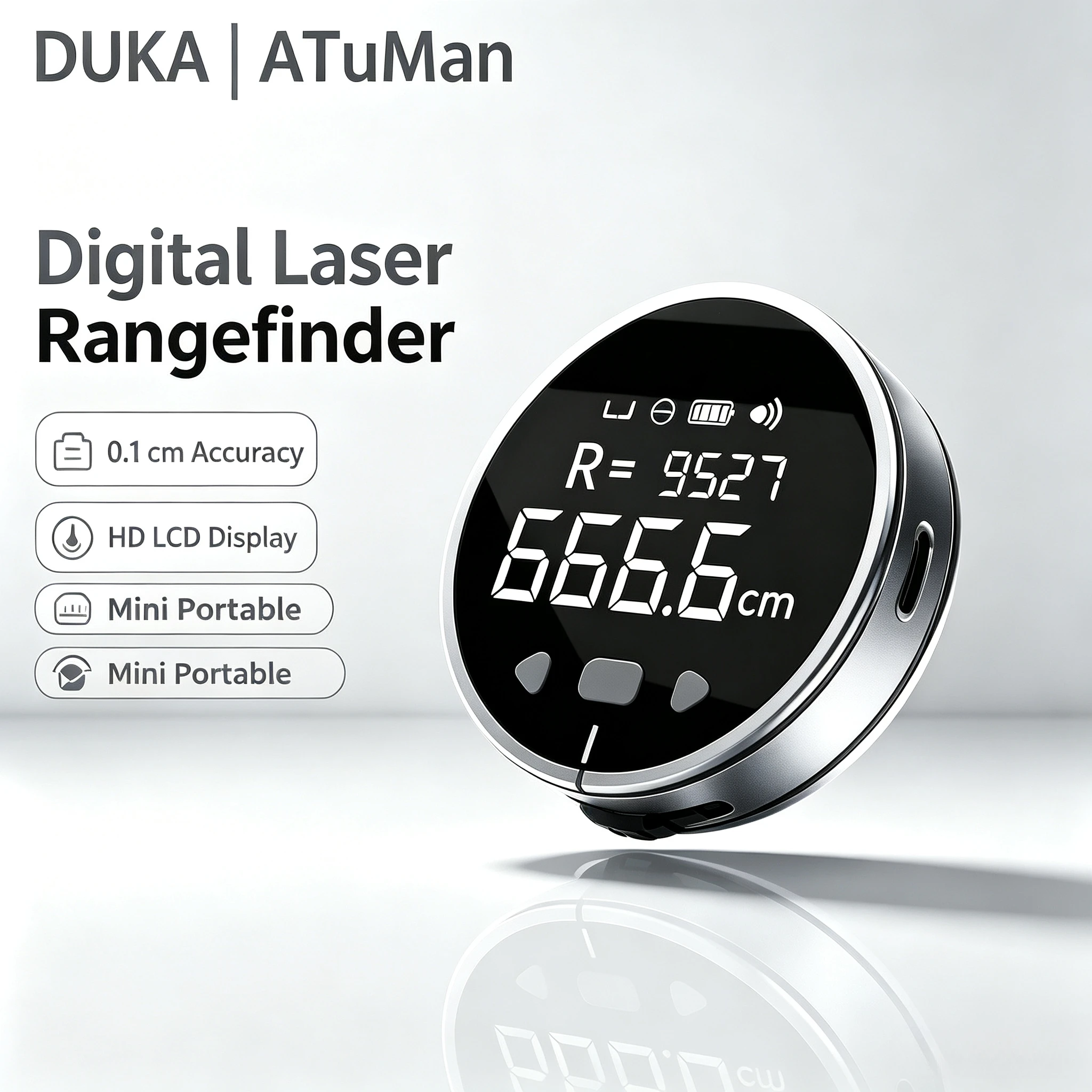DUKA Electronic Ruler Rechargeable 8 Functions Rangefinder Portable HD LCD Screen Long Standbuy Multifunction ruler