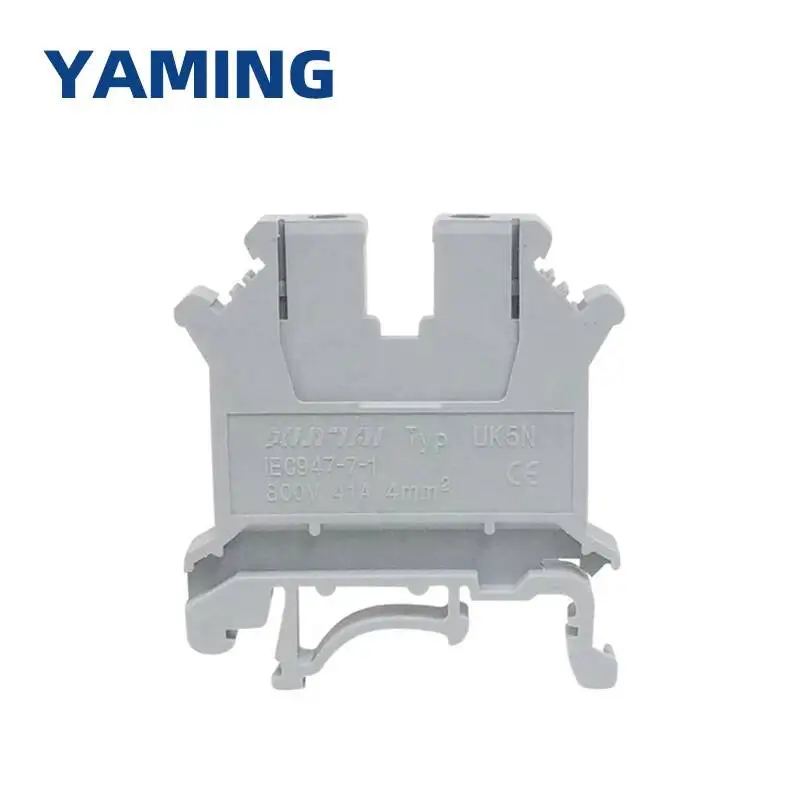 20pcs UK-5N Gray Wire Terminal Blocks Universal Lug Plate Wiring Cable Row Connection DIN Rail Mounted Brass
