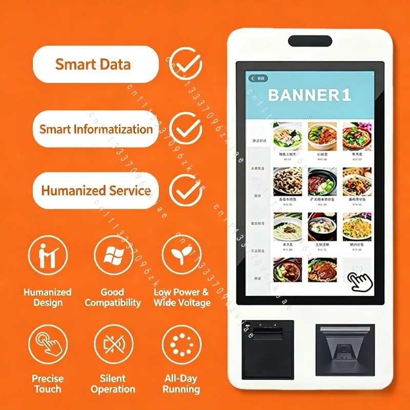 21.5/32 Inch Touch Screen Self Service Order Kiosk, All-in-One POS Terminal for Restaurant & Supermarket Checkout