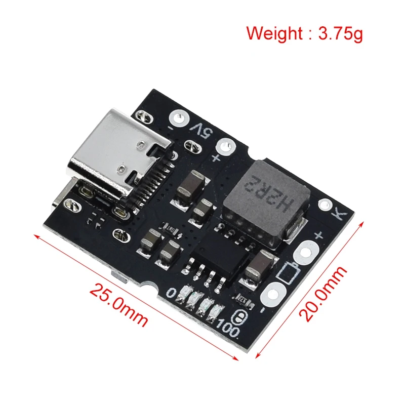 TZT high-precision 5V 2A charge-discharge Integrált Modul type-c bemeneti Összeegyeztethető vel 4.2V Lítium Üteg