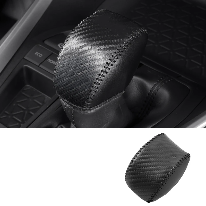 collar Car Gear Lever Head Cover for Toyota RAV4 Xa50 2019 2020 2021 Interior Accessories Auto Carbon Fiber Shift Knob Pad