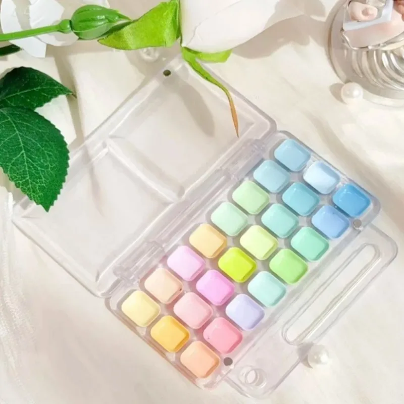 18/24Color Artist Grade Semi-Dry Opaque Solid Watercolor Pigment Loose-leaf Universal A7/9 Boxed Art Sketch Painting Water Color