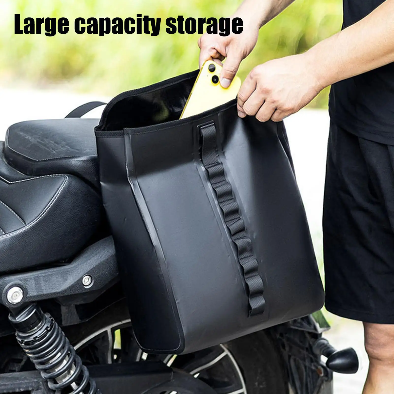 

New Motorcycle Bag Waterproof Leather Case Large Capacity Motorcycle Bag Rear Seat Bag Tail Pack Multifunctional Crossbody Bag