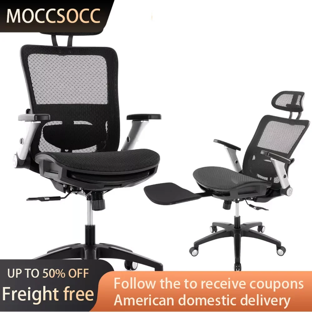 

Ergonomic Mesh Office Chair With Footrest High Back Computer Executive Desk Chair With Headrest and 4D Flip-up Armrests Armchair