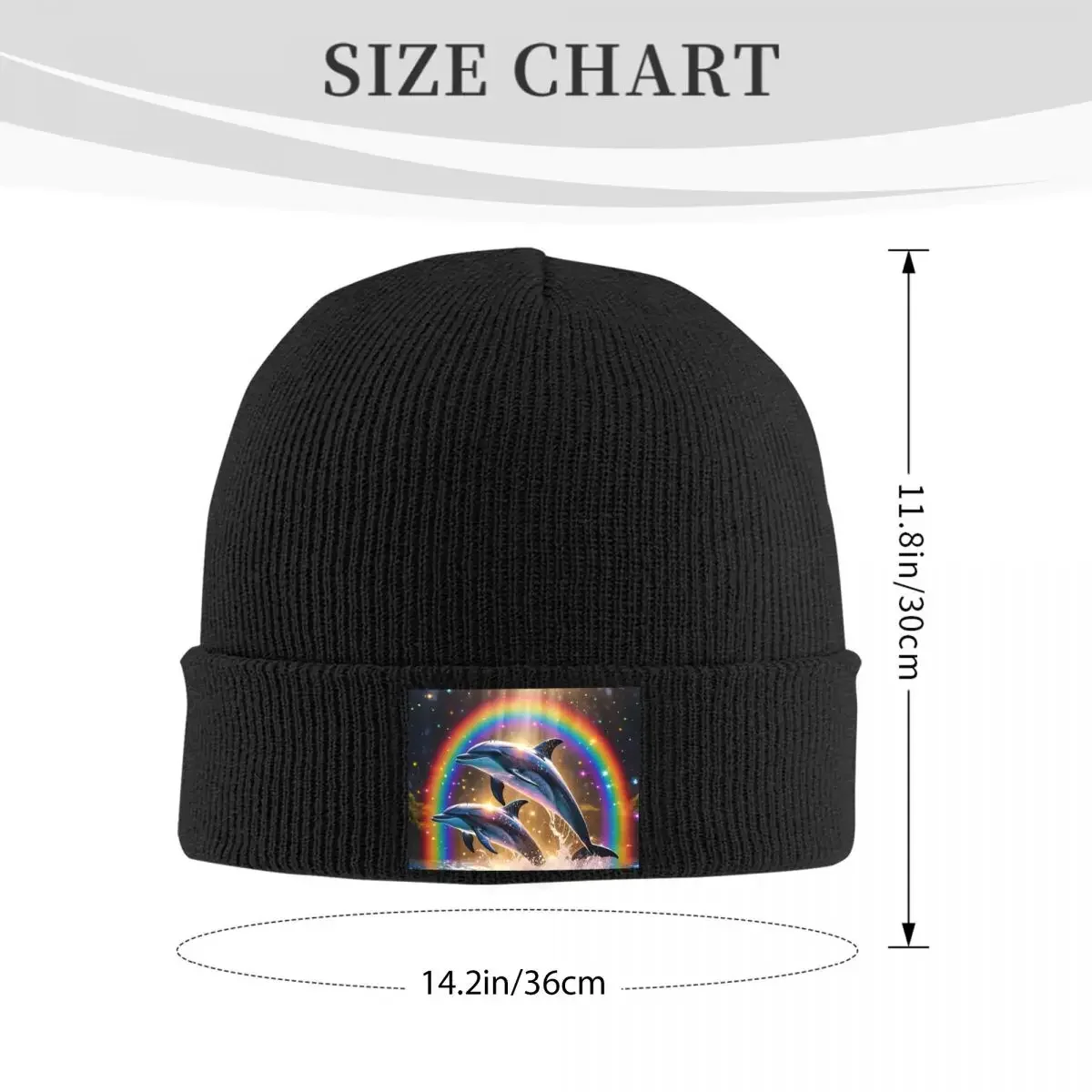 Sunset Dolphins Dancers Sea Creature Dolphin Warm Knitted Cap Winter Knit Bonnet Hat Skullies Beanies Hip Hop Caps For Unisex