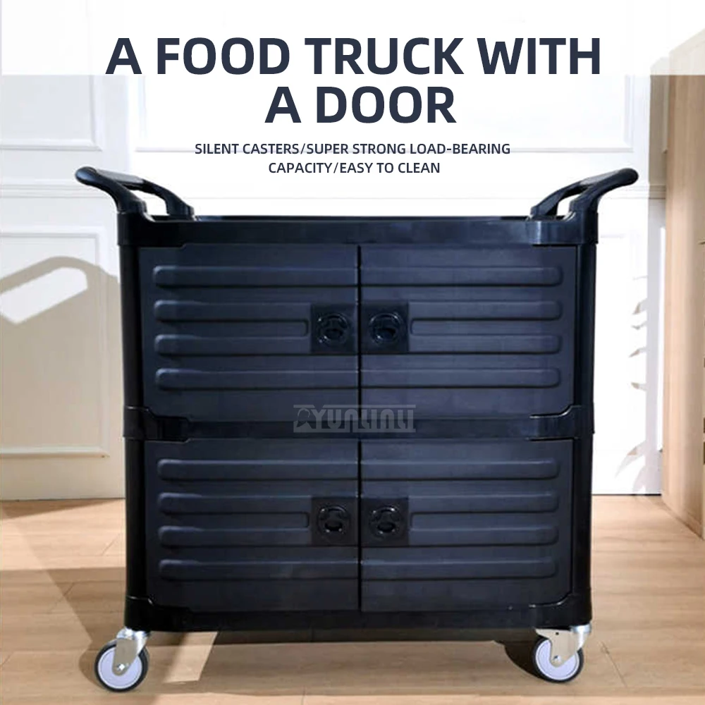 Hotel dining cart Commercial restaurant three-layer trolley Movable and thickened Keep warm