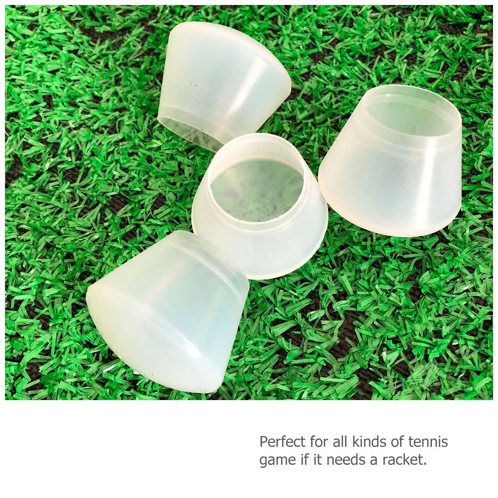 

Tennis Racket End Cover Silicone White Shockproof Non Slip Shock Absorption Tennis Racquet Accessories Silicone Cover for Racket