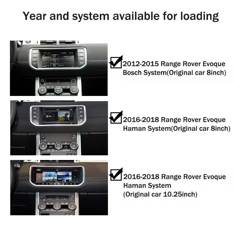 OEM Car Radio For Land Range Rover Evoque 2012-2018 CarPlay Android Multimedia 10.25 Inch Wide HD Screen Air Condition AC Screen