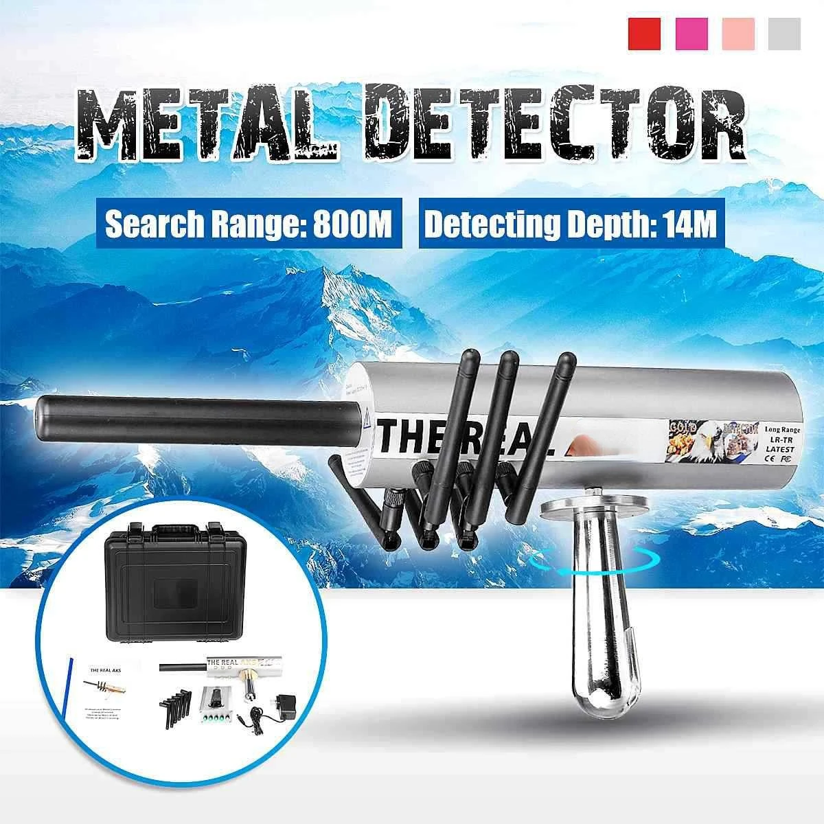 The remote underground metal prospecting instrument is available in a variety of colors