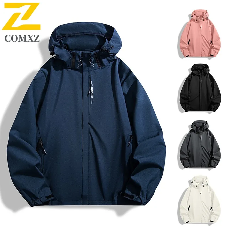 COMXZ High Quality Single Layer Windbreaker Unisex Couple Spring Autumn Thin Outdoor Hiking Jacket Coat lightweight windbreaker