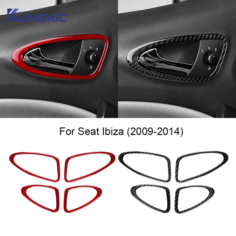 

Для Seat Ibiza 2009 2010 2011 2012 2013 2014 Настоящая мягкая наклейка из углеродного волокна LHD RHD Автомобильная внутренняя дверная ручка, панель, аксессуары