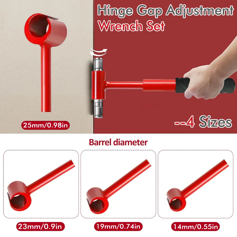 Set Alat Penyesuaian Engsel, Kit Kunci Pas Perbaikan Celah Engsel Kabinet Pintu Multi-Ukuran 9/13/15/18Mm dengan Alat Presisi, Autumn Home DI