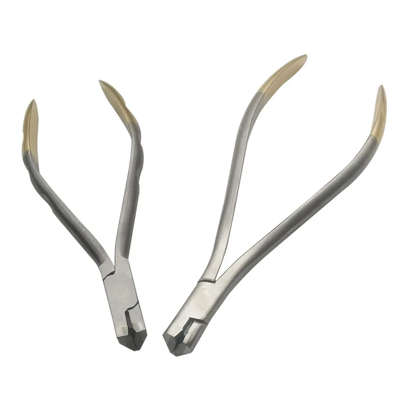 2 Sets of Orthodontic Pliers - Distal End Cutter, Thin Wire Cutter, Archwire Piercer; Stainless Steel with Alloy Inserts