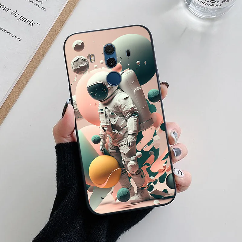 حافظة لهاتف هواوي ميت 10 لايت ميت 10 لايت ميت 10 برو حافظة من السيليكون على شكل زهرة لطيفة لهاتف هواوي ميت 10 لايت غطاء من البولي يوريثان الناعم