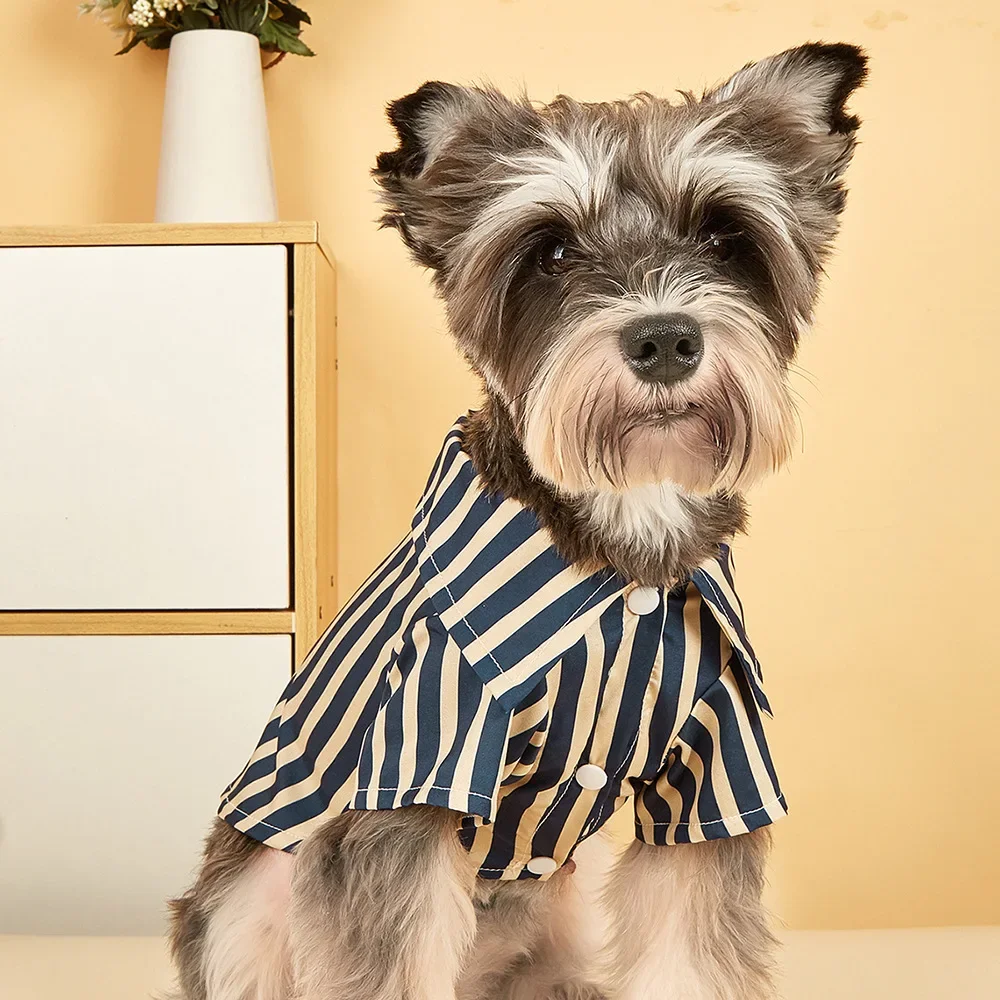 Pet Clothing Striped Shirt British Temperament Cat Clothing Dog Clothing