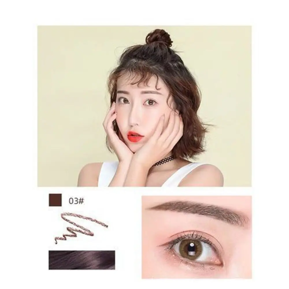 Smooth Ultrafine Eyebrow Pencil Waterproof Long Lasting Eye Brow Pen Sweatproof Double Ended Cosmetic Tool Girl