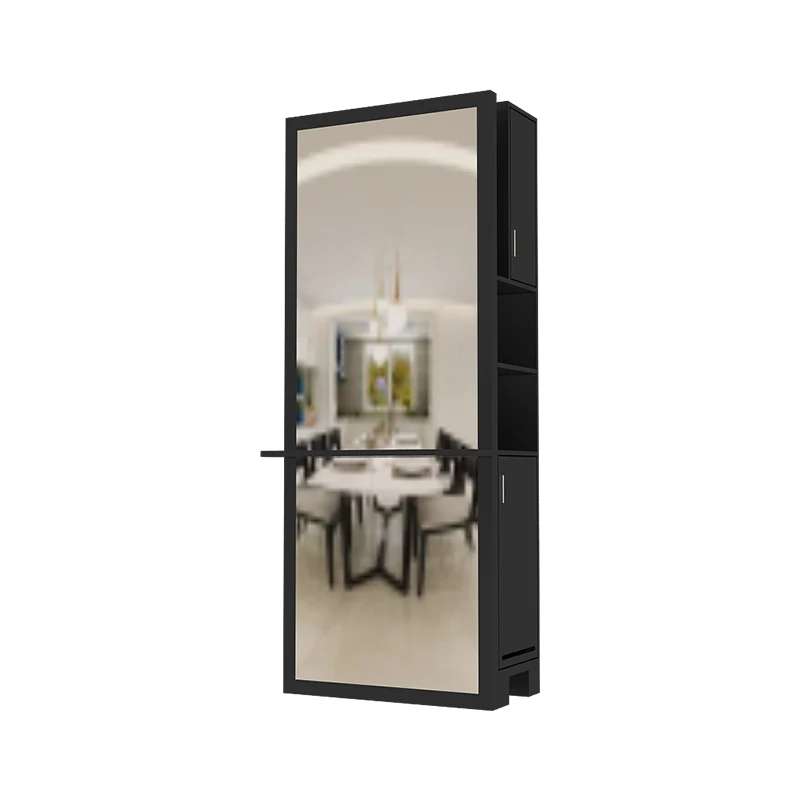 

Quick Cut Barber Cabinet Equipment Smart Barber Shop Mirror Table