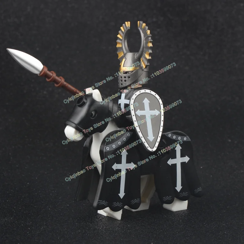 Figurines d'action de chevalier du temps médiéval pour enfants, accessoires MOC, soldat romain, casque de cheval Kokor, blocs de construction, jouets