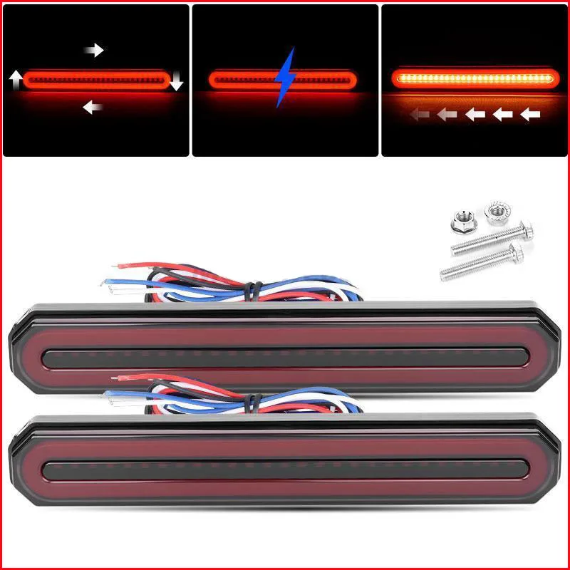 2X Tray Back Ute Tail Lights 87 LED Flowing Turn Signal Truck Trailer Rear Stop Signal Lights Side Warning Light Car Accessories