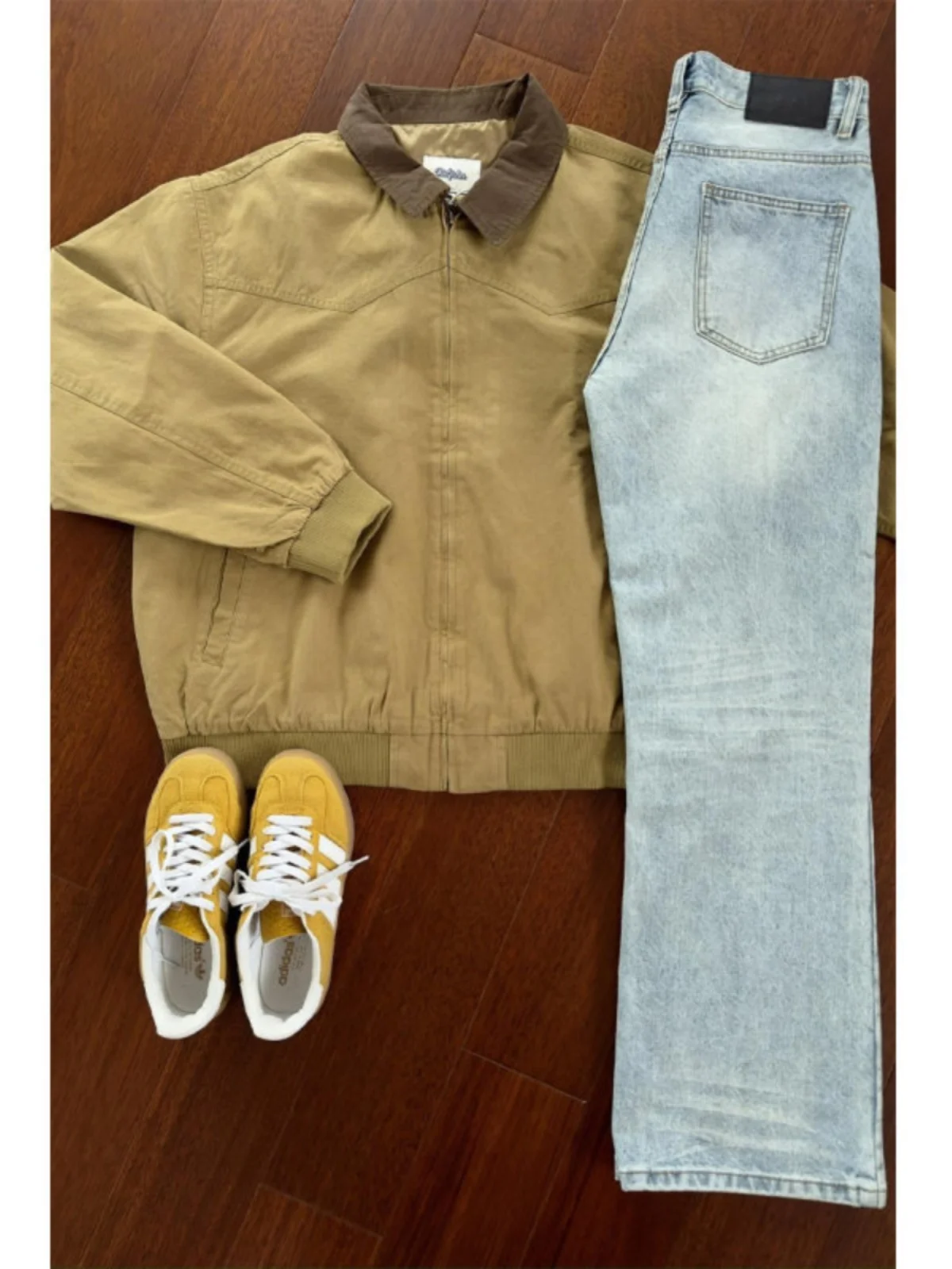 

Deep Khaki American Retro Harington Jaet Cleanfit Trendy Brand Premium Feel Detroit Coat Men Spring Autumn Loose Fit Youth ...