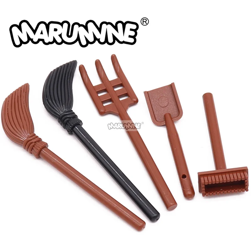 

Marumine MOC 20PCS Building Block Parts Brick Tools 3836 4496 95345 3837 4332 Farm Manor Shovel Broom Accessories Creative DIY