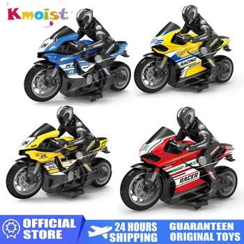 2.4G 1/10 Electric Power RC Motorcycle 4 Ch High Speed ​​Motor Gear Remote Control Racing Motorbike Toys for Boys Kids Gift