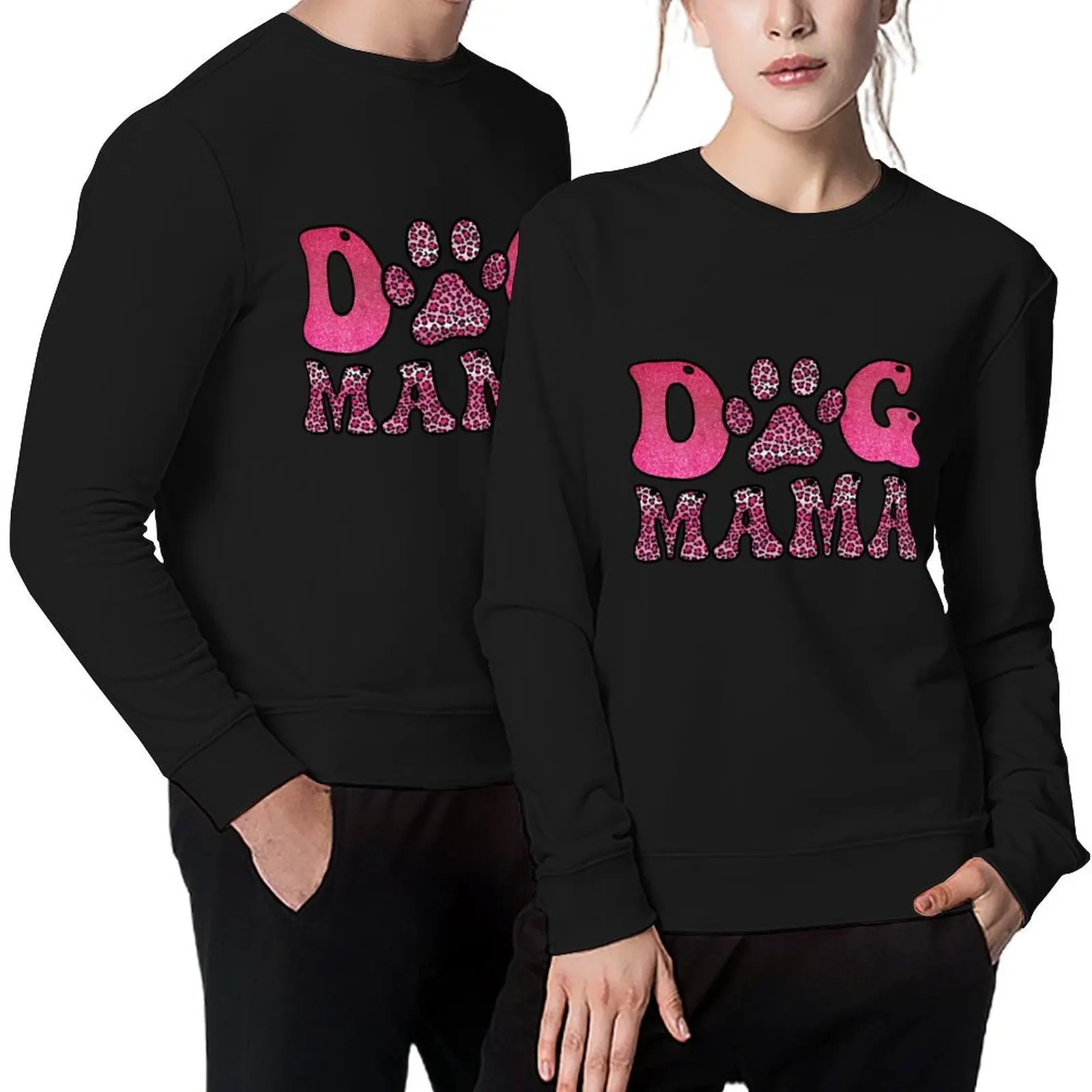 

Dog Mama Pink Leopard Pullover men's clothes mens designer clothes autumn mens clothing sweatshirts for men