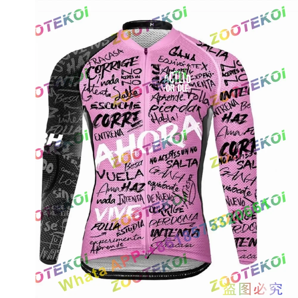 ACTLTO OR DLE Warm Autumn Thermal Fleece Cycling Jersey Sets Men Outdoor Riding MTB Ropa Ciclismo Bib Pants Set Cycling Clothing